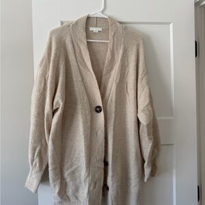 H&M Cream Button-Up Cardigan